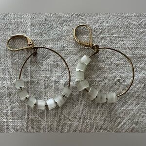 White-Beaded Hoops